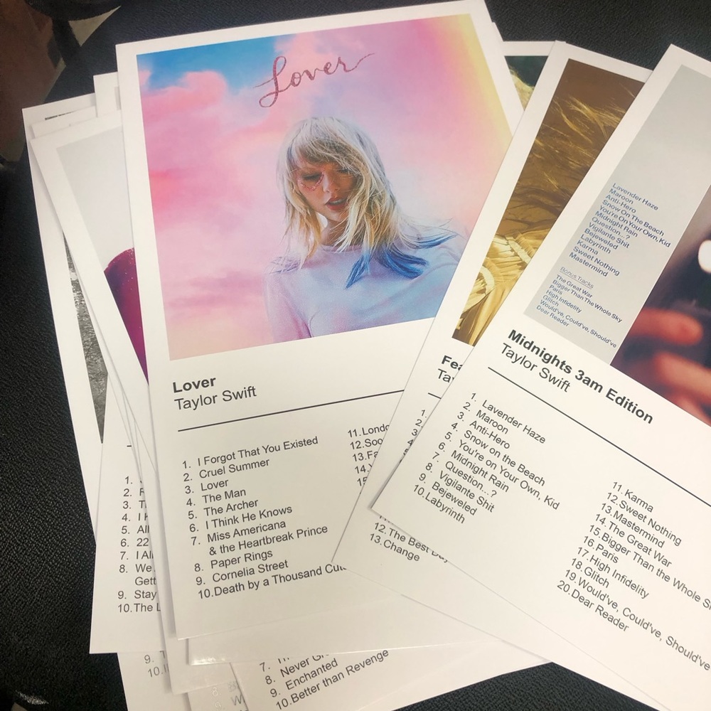 Set of 12 Taylor Swift Album Cover Postcard Art Print Posters (8.5 x 12 inch)